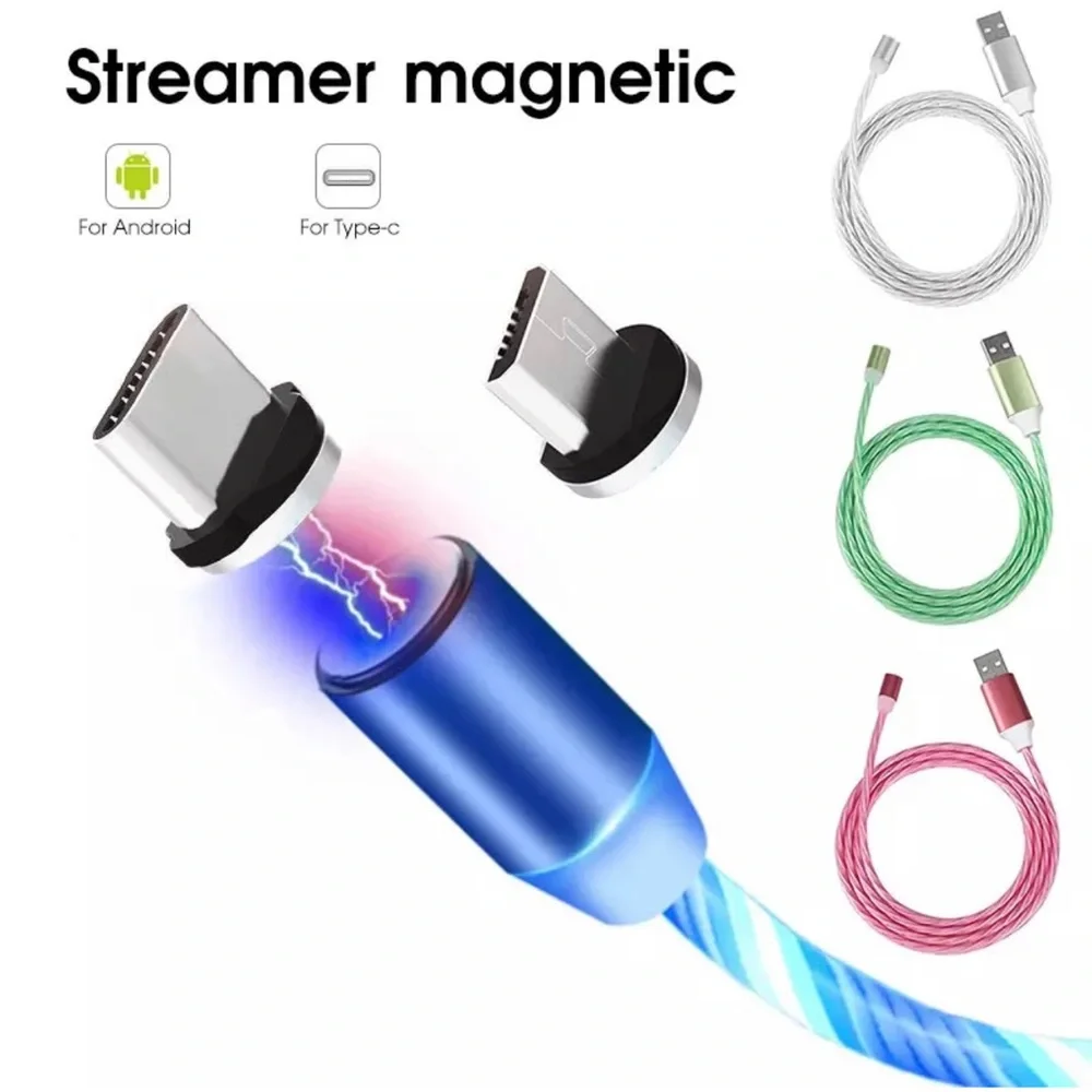 3 in 1 luminous magnetic charging cable